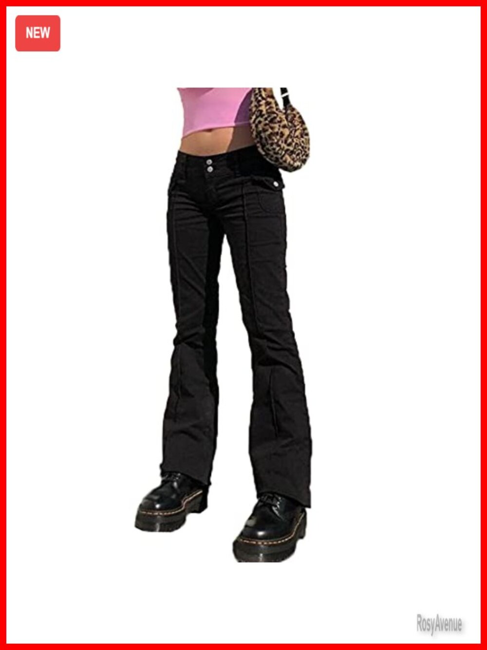 Women's Stretch Low Rise Flare Pants Y2K Streetwear Bell Bottom Leggings